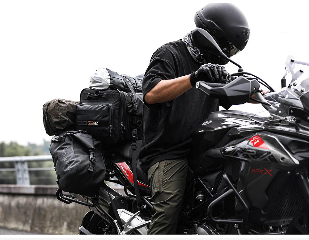 Rhinowalk Motorcycle Tail Bag Motorbike Rear Seat Bag 40-60 liter Large Capacity Motopack Bag (MT4060)